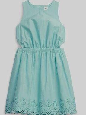 Gap Kids Girls' Sea Surf Eyelet Scallop Cutout Dress XXL Cotton Spring Summer